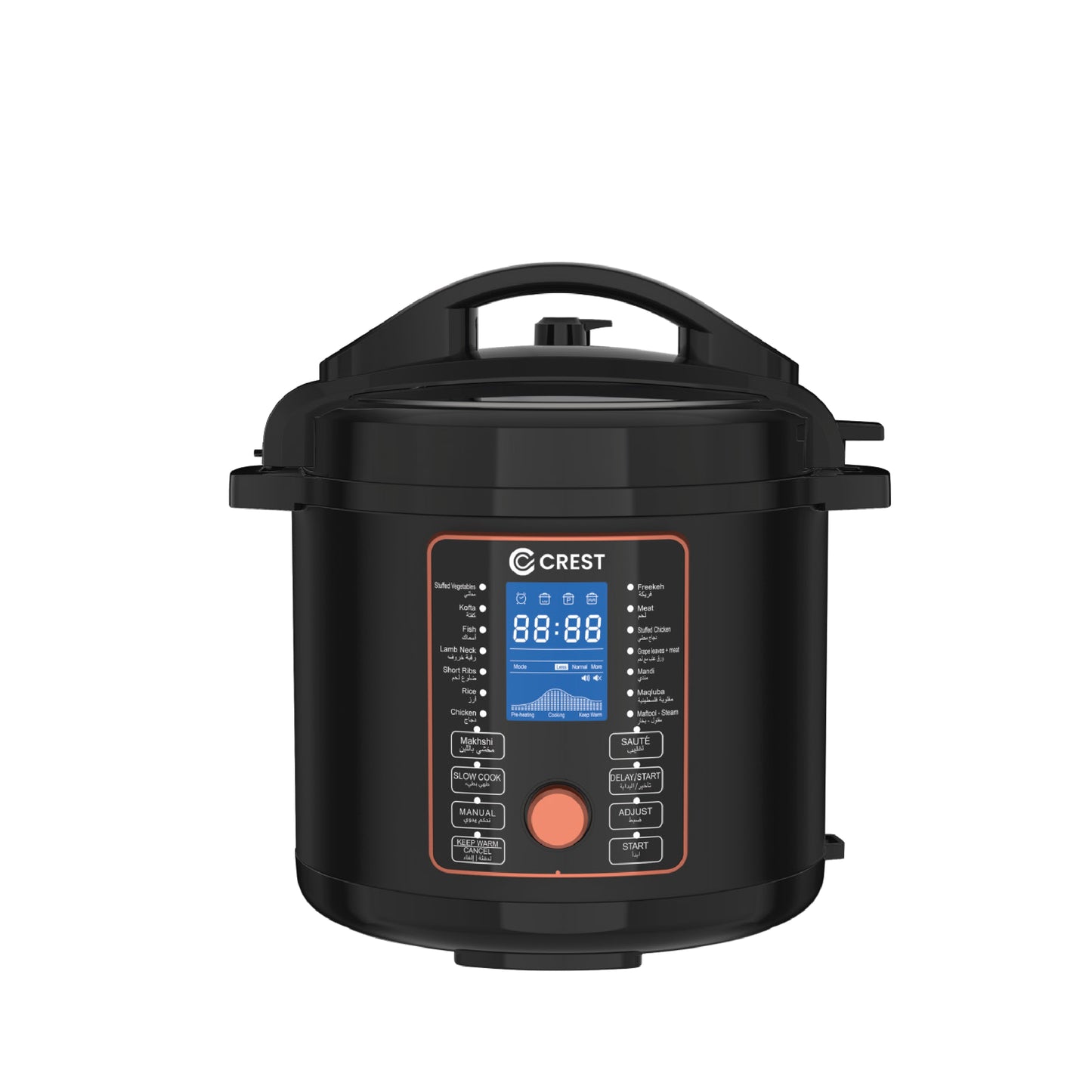 סיר לחץ בטכנולוגיה חכמה, 10 ליטר, אלומיניום, 17 תוכניות דיגיטליות, שחור.