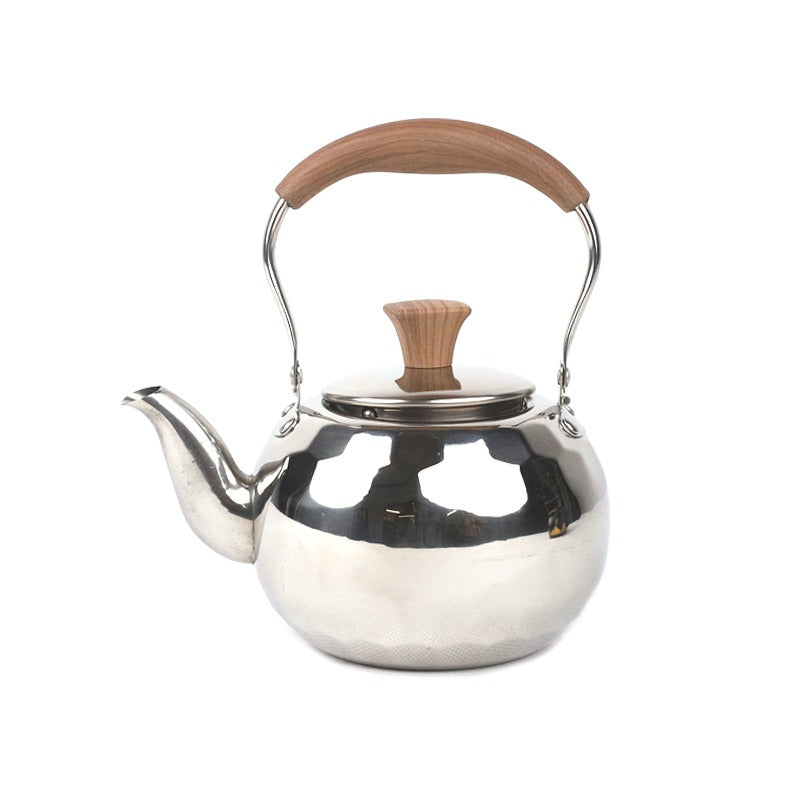 إبريق شاي ستانلس ستيل بمقبض خشبي 1.5 لتر