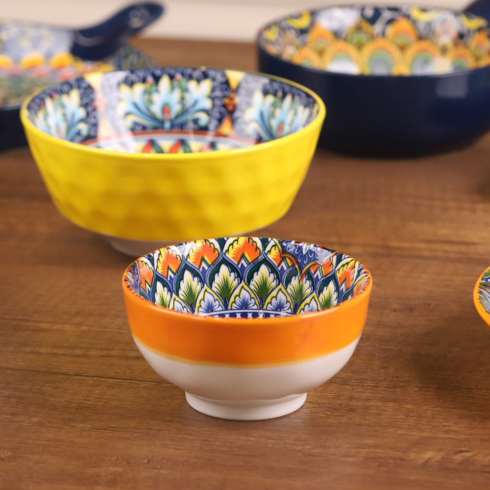 وعاء بورسلان ملوّن مزخرف 4.5 إنش