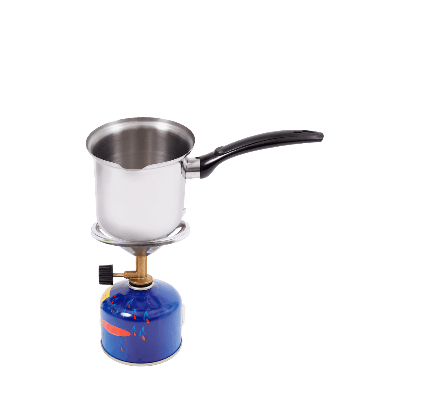 طقم قهوة مع موقد غاز للتخييم