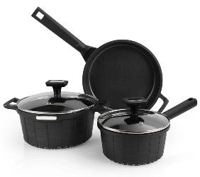 סט כלי בישול 5 חלקים (מחבת 2.5 ליטר / סיר 1.3 ליטר + 2.5 ליטר)