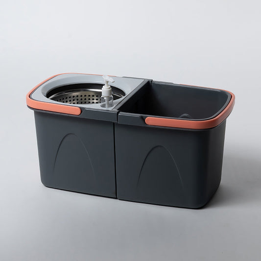 طقم ممسحة دوّارة مع جردل وسلة من الستانلس ستيل