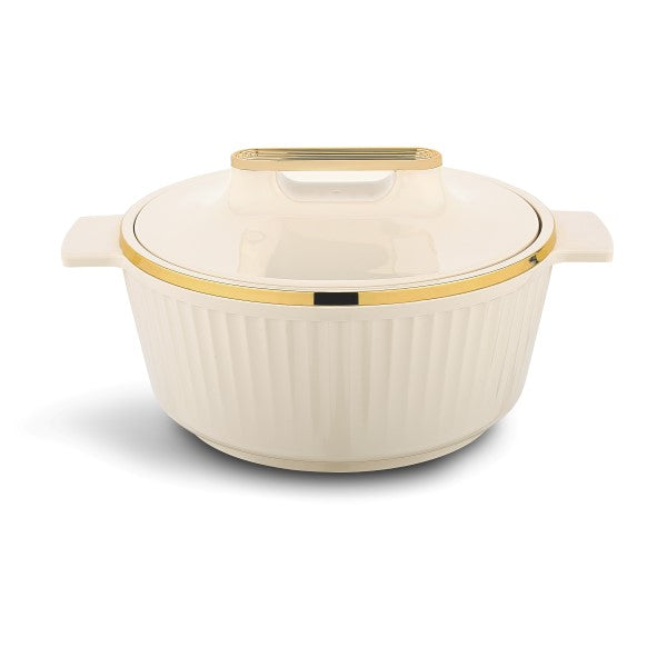 طنجرة حافظة للحرارة 3.5 لتر FANCY لون كريمي بخط ذهبي لامع سولتام