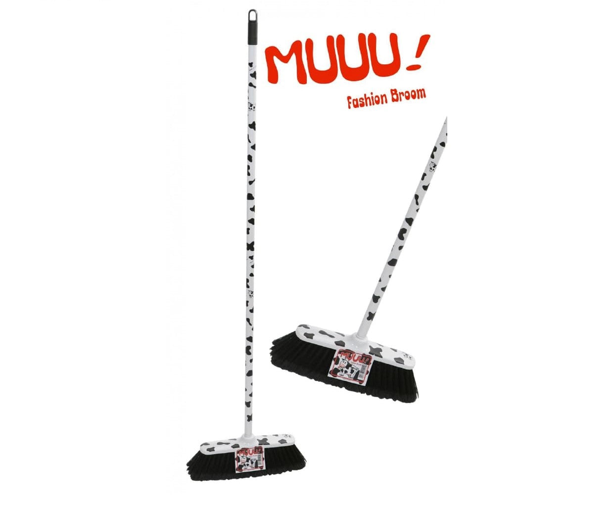 مكنسة إيطالية مع عصا بيضاء