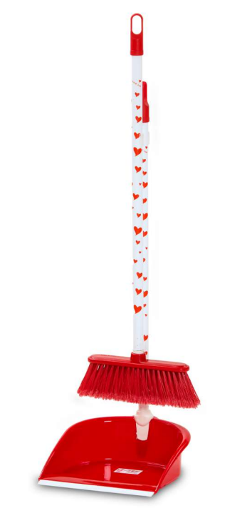 طقم مكنسة ومجرود مع عصا قابلة للطي AMORE