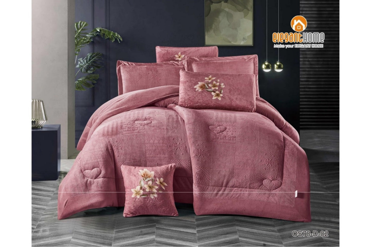 Blue طقم لحاف شتوي مزوج 7 قطع