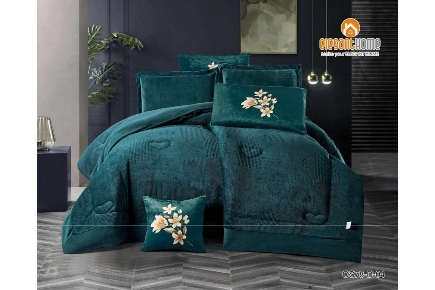 Blue طقم لحاف شتوي مزوج 7 قطع