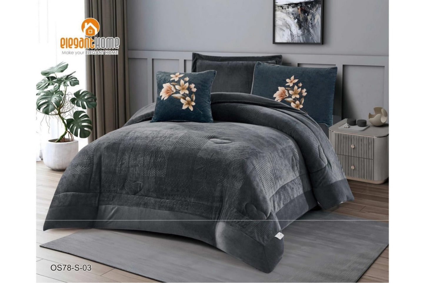 Blue طقم لحاف شتوي مفرد 5 قطع