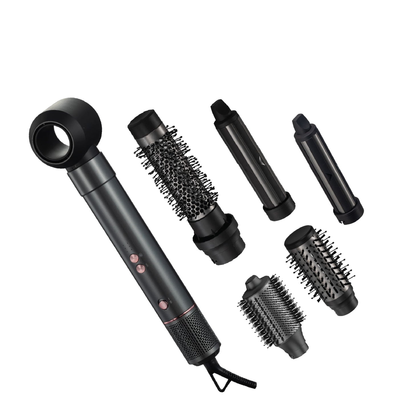 סט עיצוב שיער 7 חלקים, שחור ברונזה.