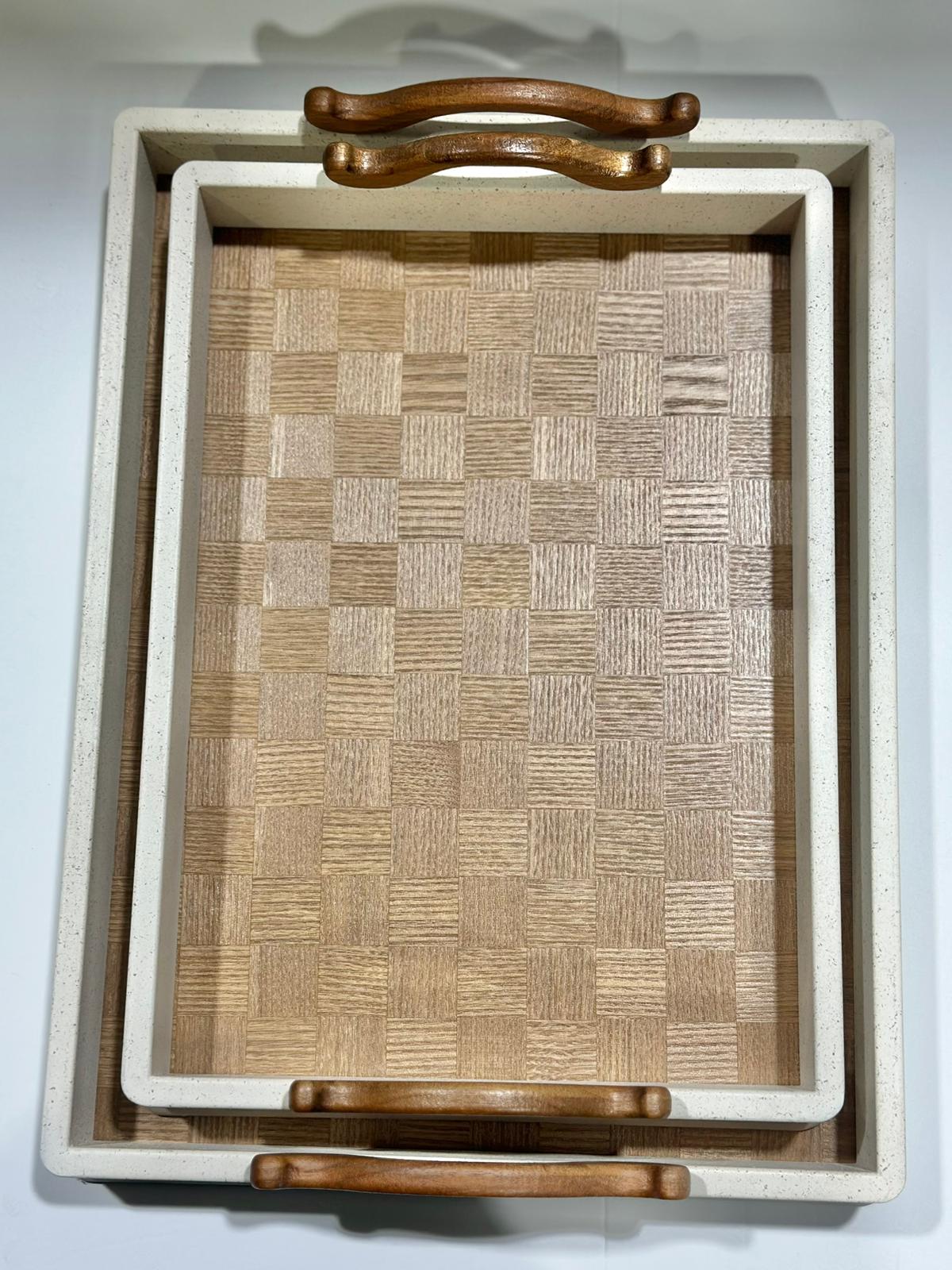 طقم صواني فاخر ايدين خشب