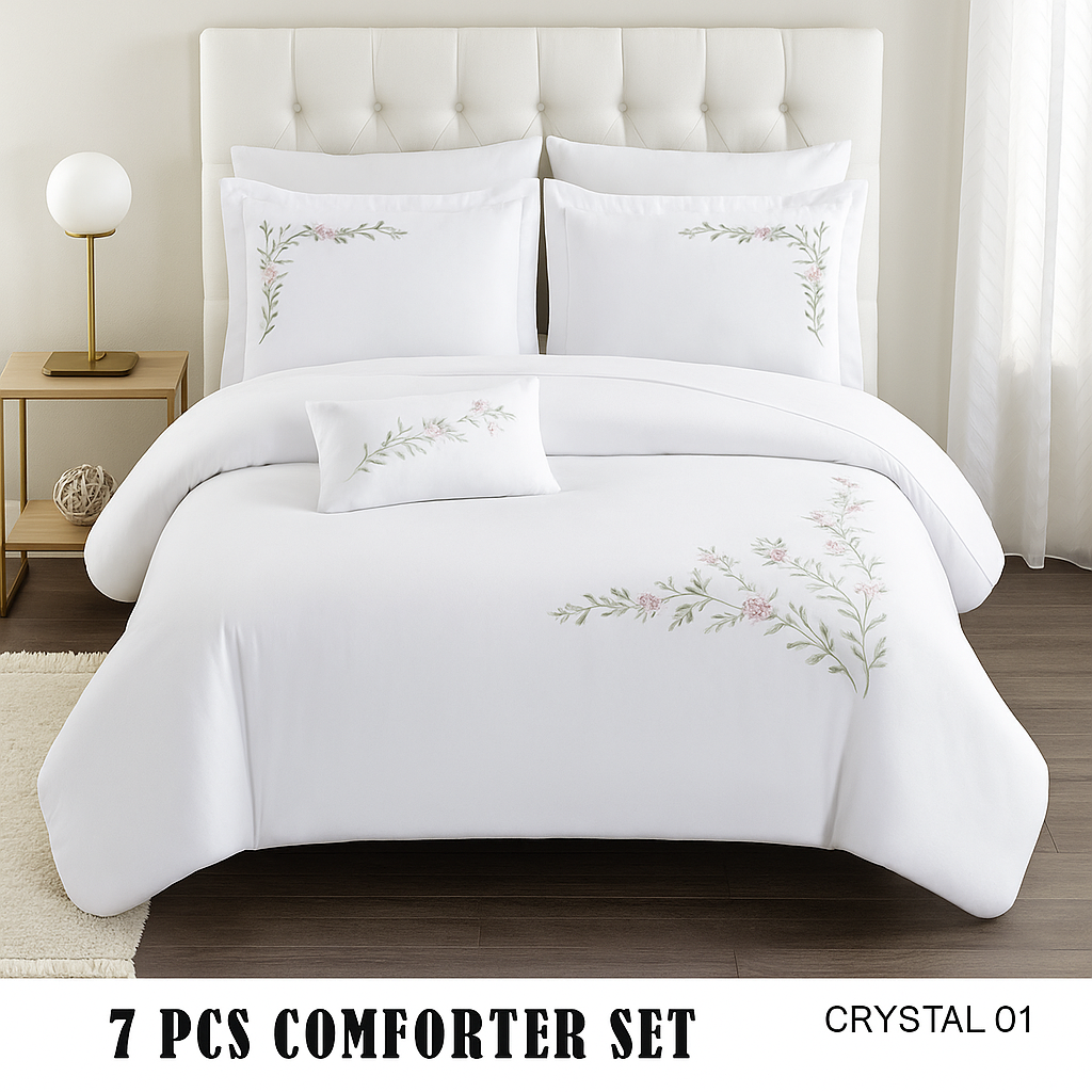 طقم مفارش فاخر 7 قطع موديل CRYSTAL01