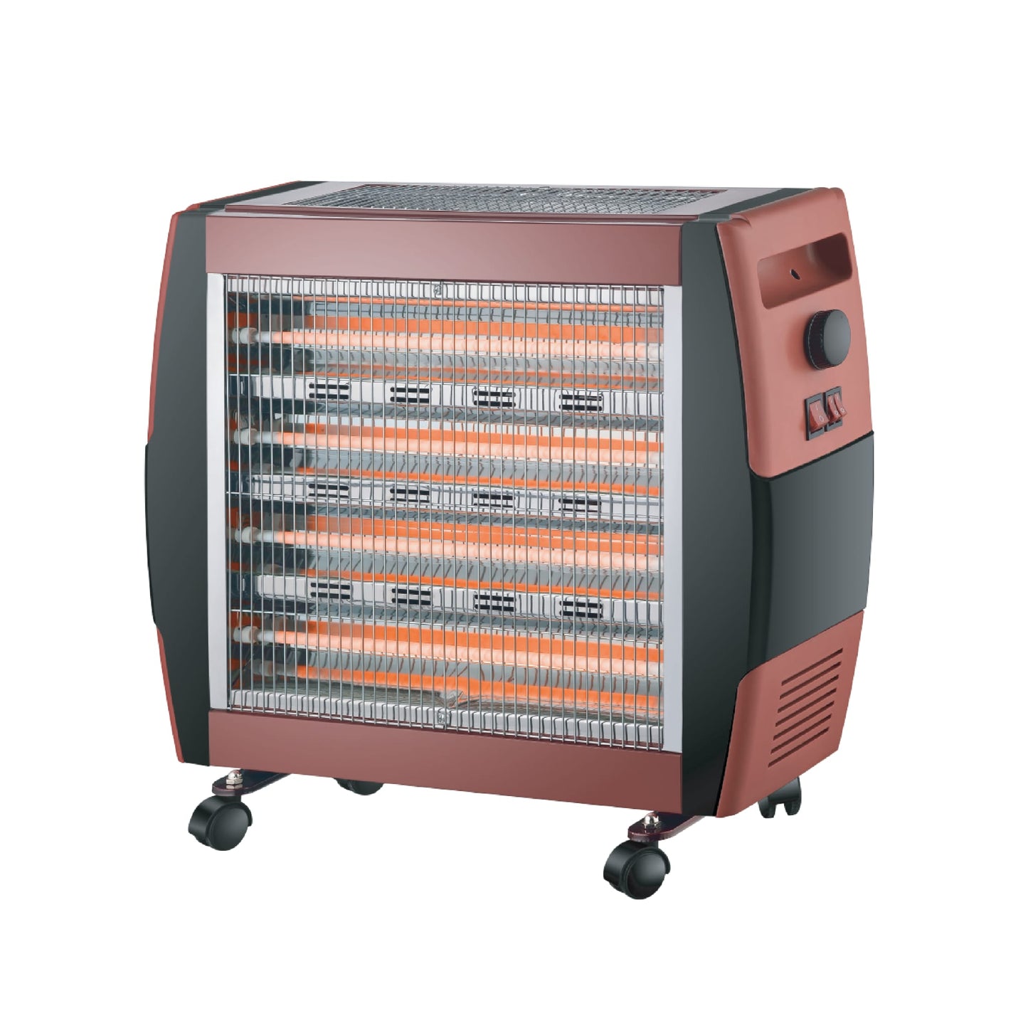 دفاية 4+2 مقوس لون بوردو وأسود 2400واط