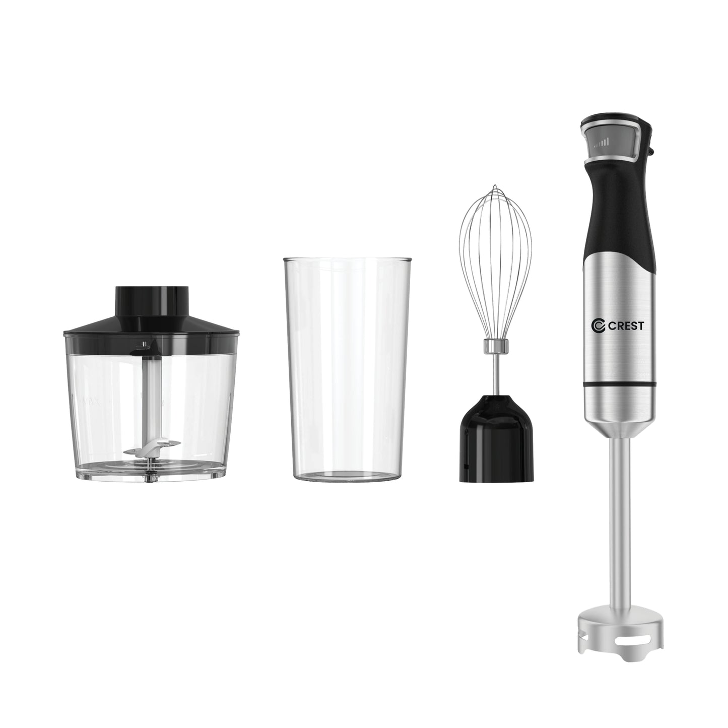 סט/4 מיקסר ידני דו-מהירותי עם קנקן + קוצץ + מקציף שחור