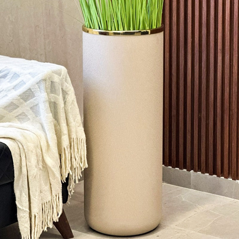 قوار معدن هندي خط ذهبي لون بيج 80سم