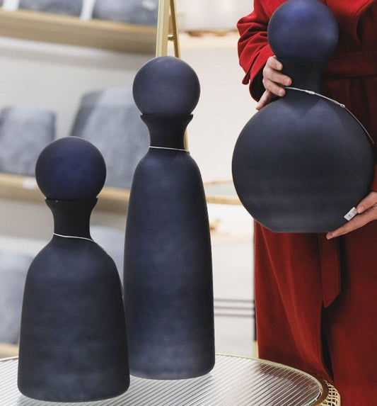 فازة زجاج سكني غطاء طابة 18X61سم