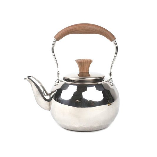 إبريق شاي ستانلس ستيل بمقبض خشبي 2.0 لتر