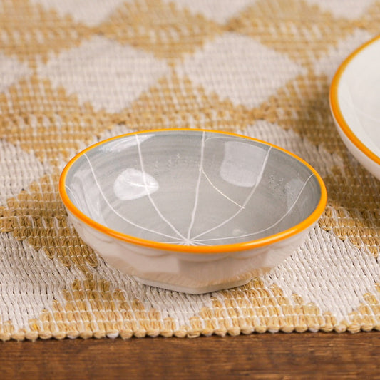 صحن صلصات بورسلان ملوّن مزخرف دائري 3 إنش