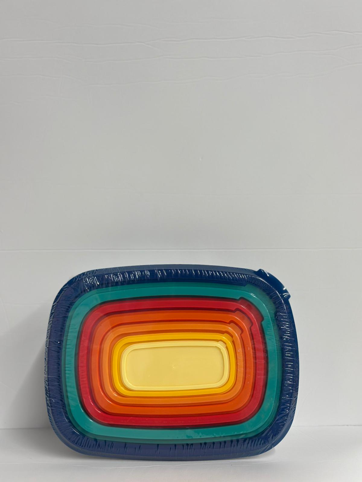 סט 7 קופסאות פלסטיק מלבניים צבעוניים 26.5×19.5×10