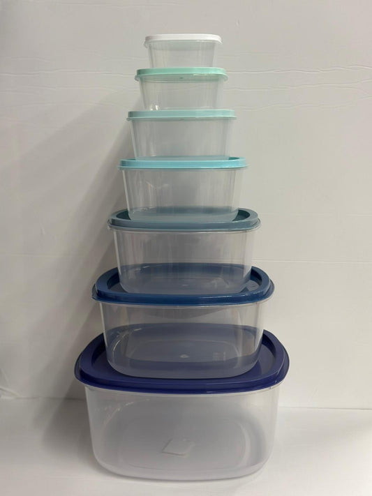 طقم 7 علب بلاستيك مربعة 24×24×10