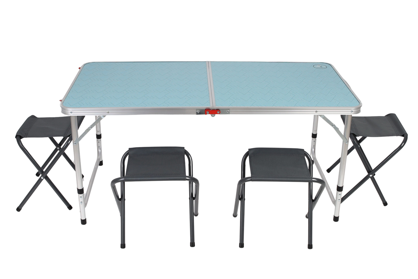 طقم طاولة ألمنيوم مع كراسي قماش