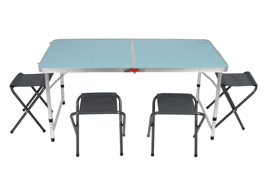 طقم طاولة ألمنيوم مع كراسي قماش