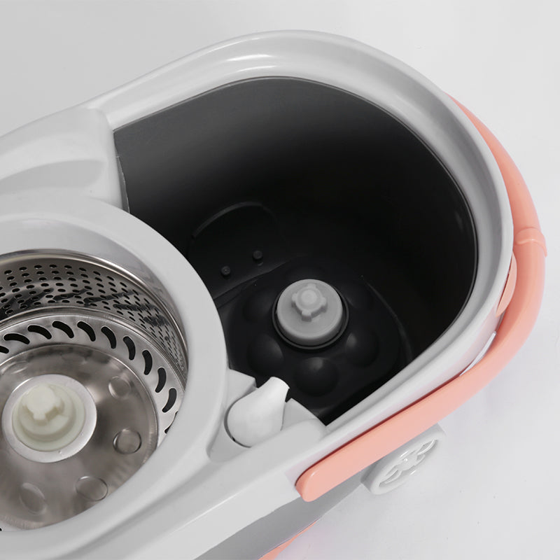 طقم ممسحة دوّارة بدواسة مع جردل وسلة ستانلس ستيل