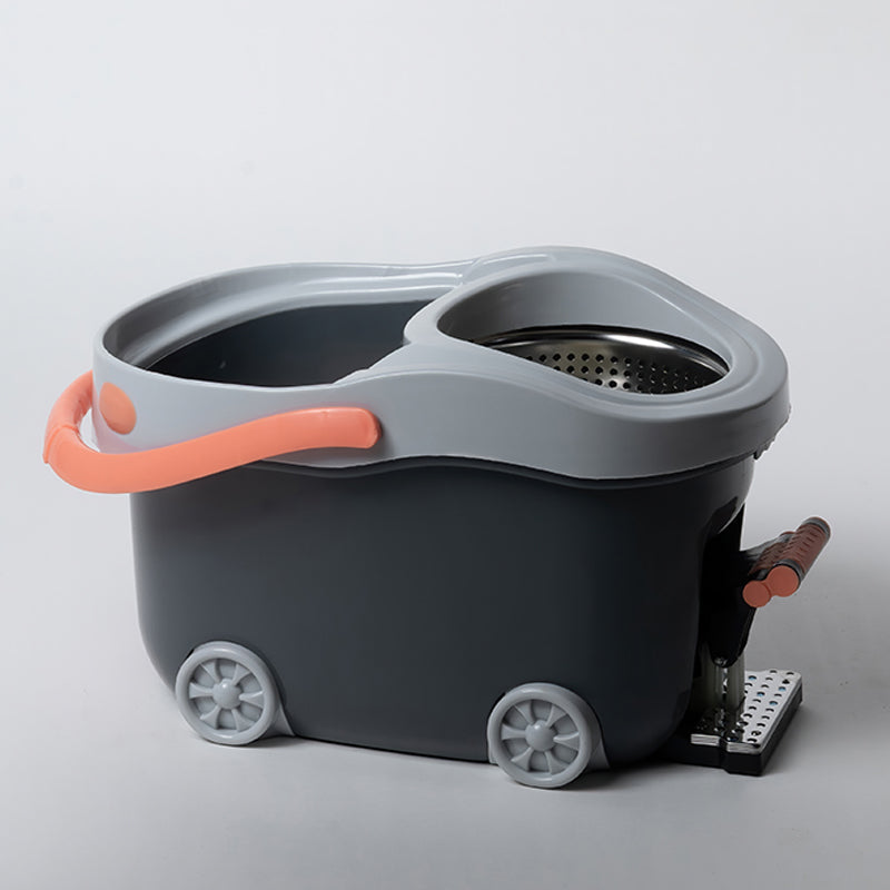 طقم ممسحة دوّارة بدواسة مع جردل وسلة ستانلس ستيل