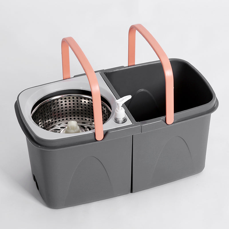 طقم ممسحة دوّارة مع جردل وسلة من الستانلس ستيل