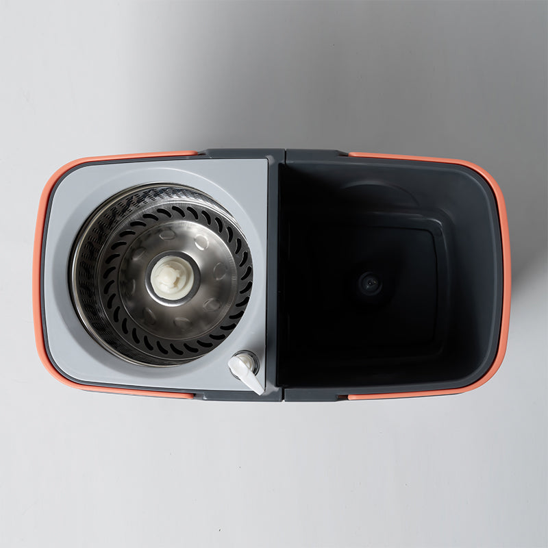 طقم ممسحة دوّارة مع جردل وسلة من الستانلس ستيل