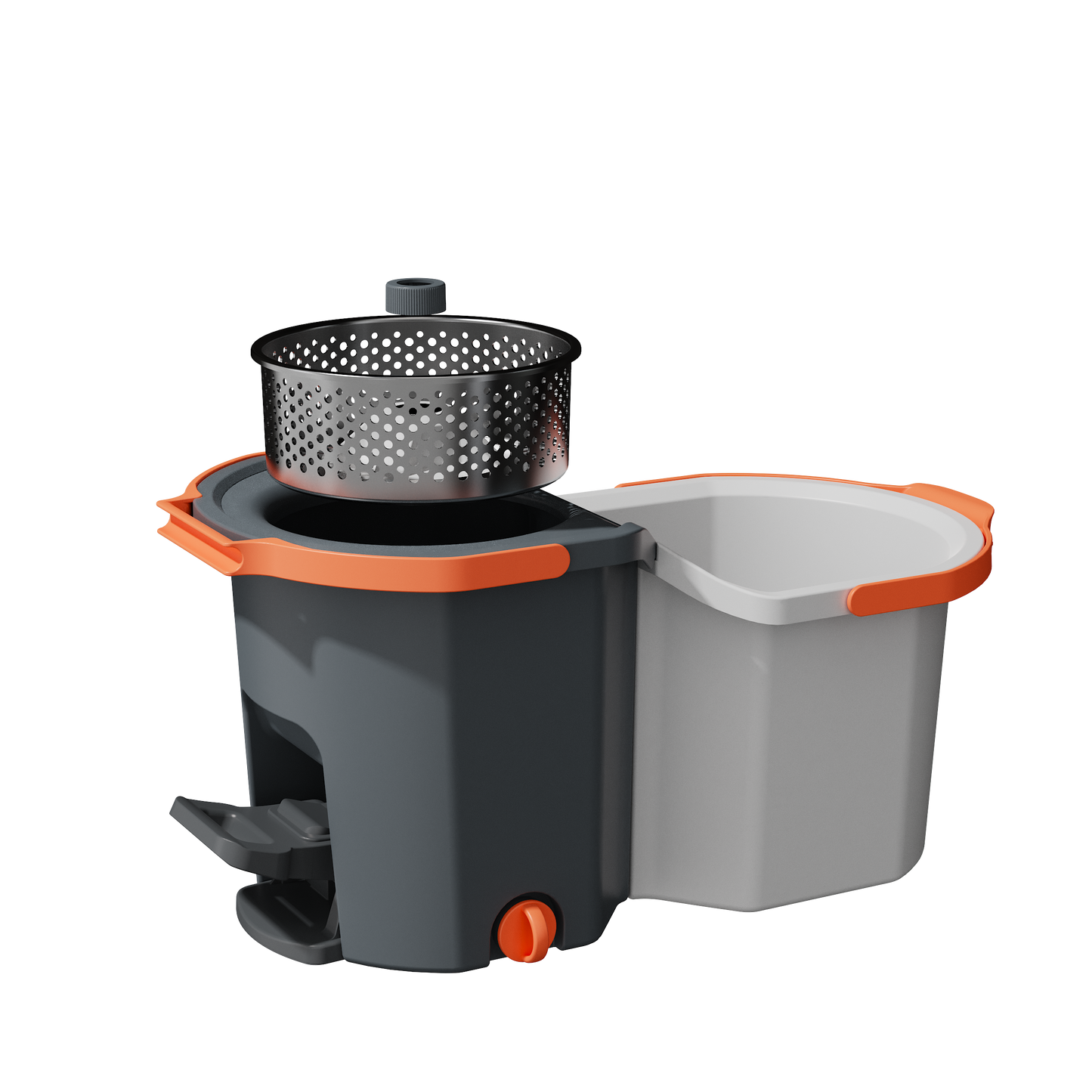 طقم ممسحة دوّارة مزدوجة بدواسة عملية