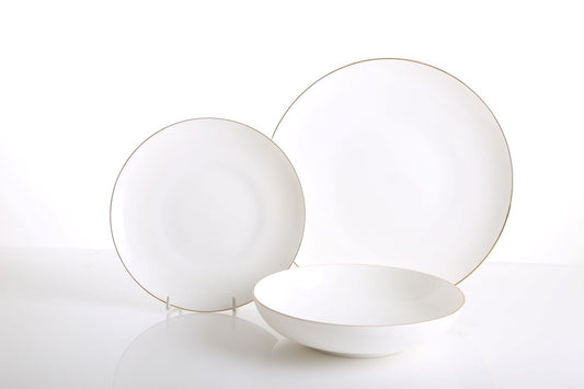 סט אוכל 18 חלק פס זהב דק new bone china נעמן