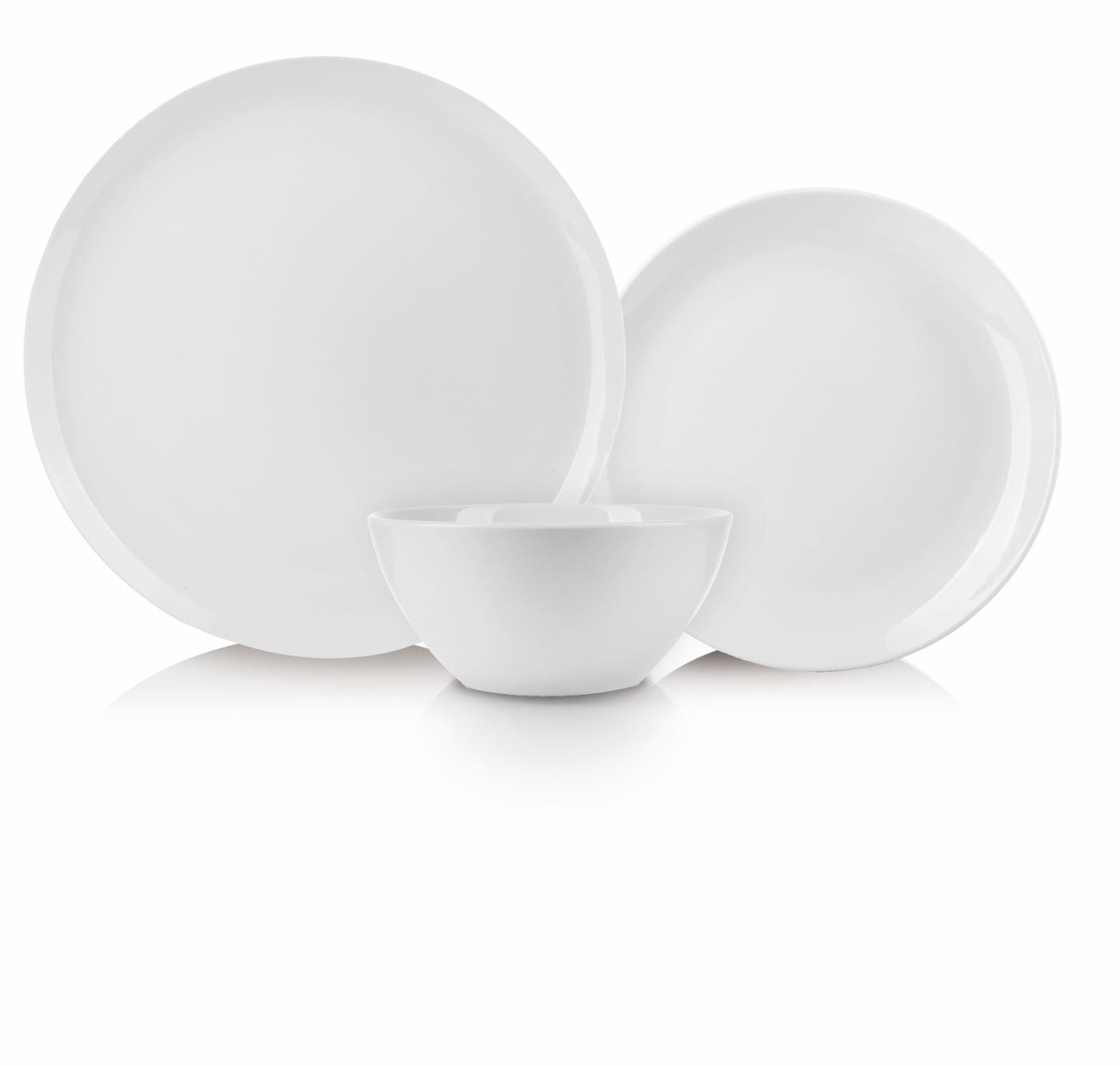 طقم صحون 18 قطعة أبيض بورسلان نعمان MILY