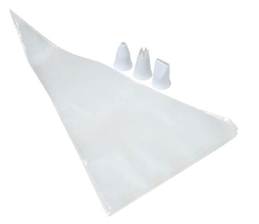 رزمة أكياس لتزيين الكعك مع 3 قموع (12) نعمان