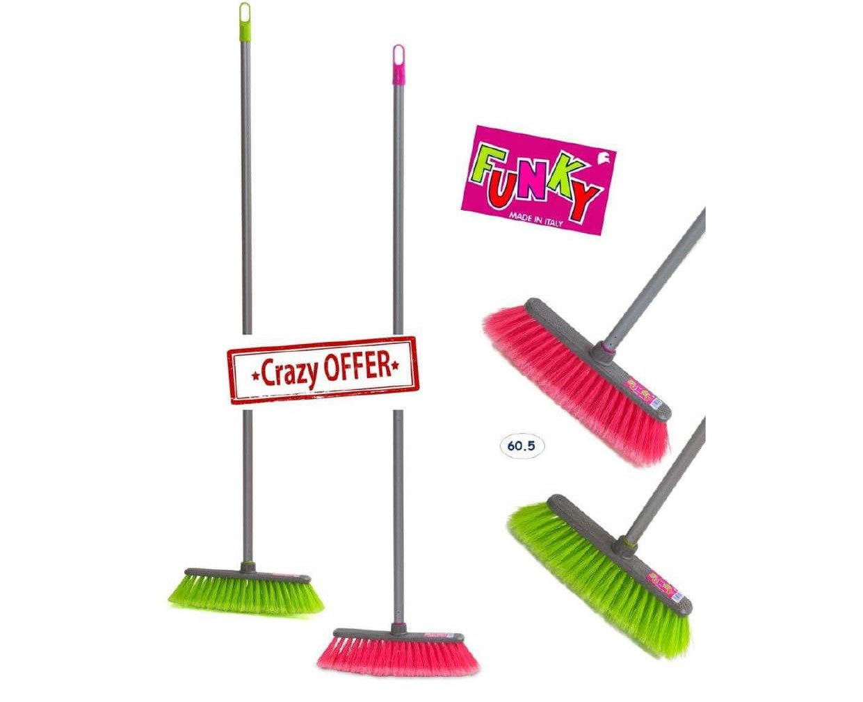 مكنسة مع عصا 120 سم FUNKY