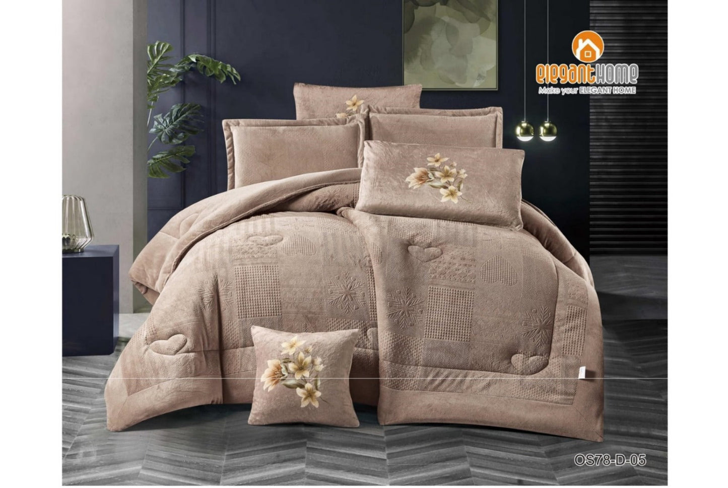 Blue طقم لحاف شتوي مزوج 7 قطع