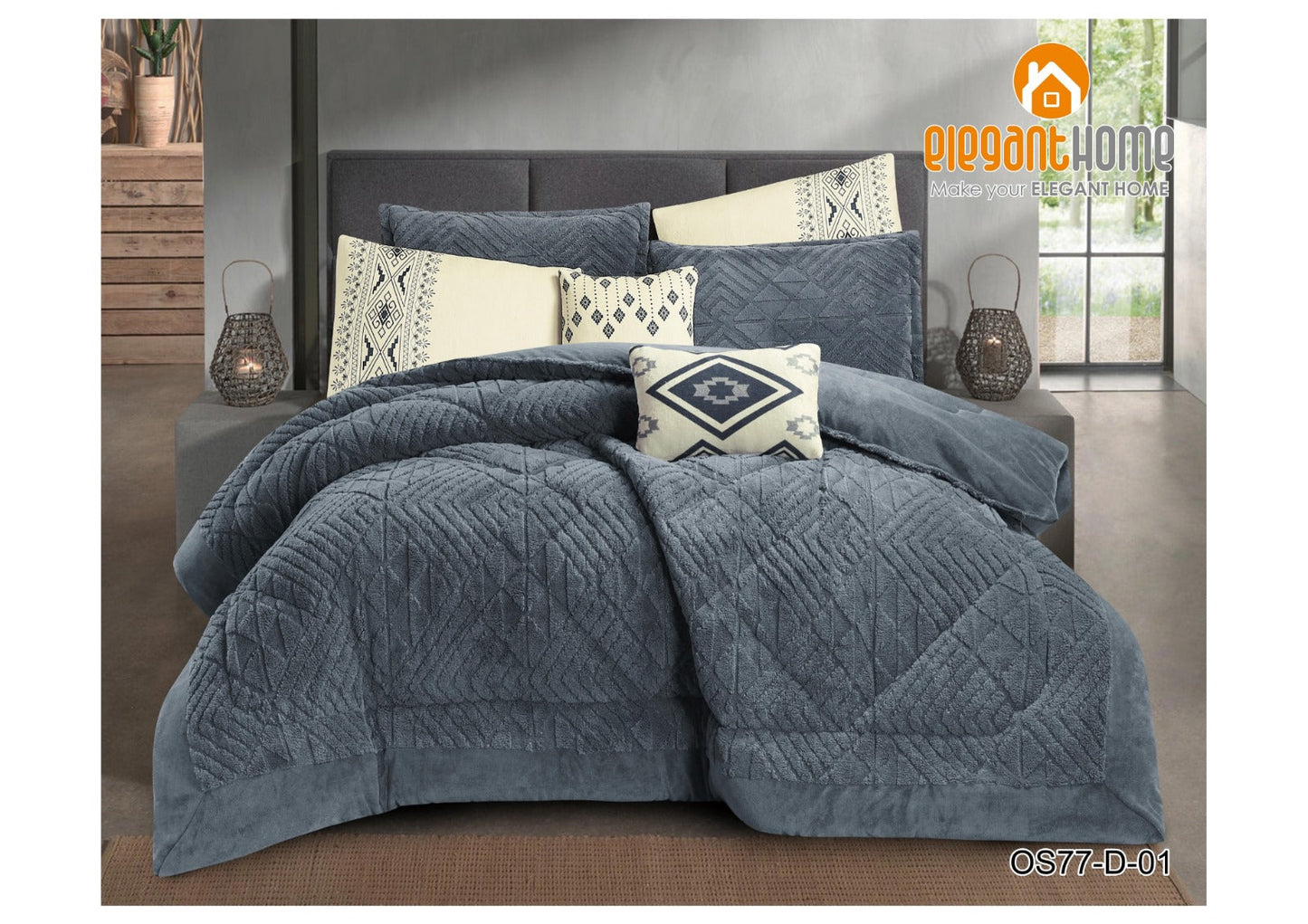 Cottoncandy طقم لحاف شتوي مزوج 8 قطع