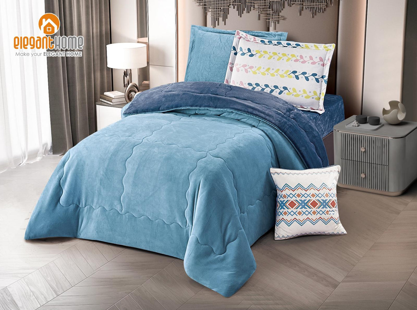 طقم مفارش شتوي مفرد COLORING