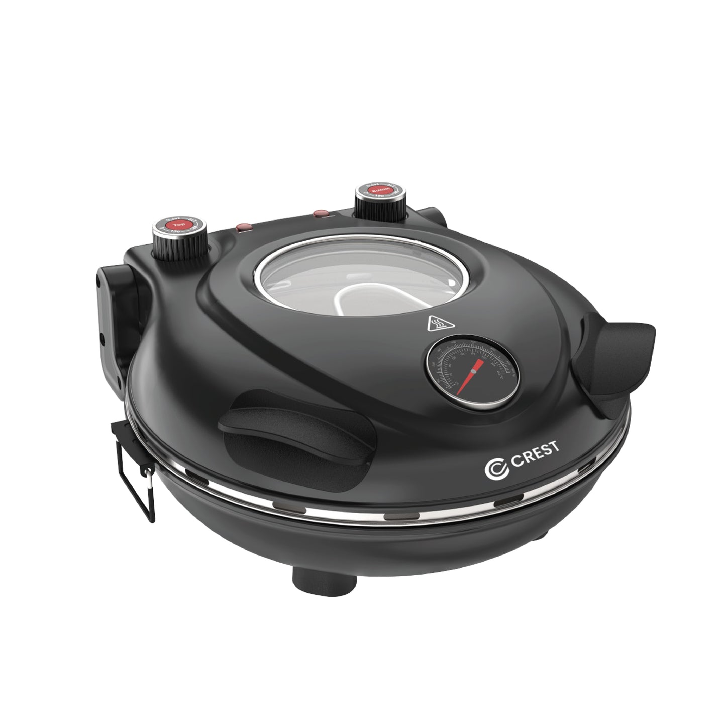 תנור פיצה שחור עם תבנית קרמית