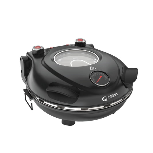 תנור פיצה שחור עם תבנית קרמית